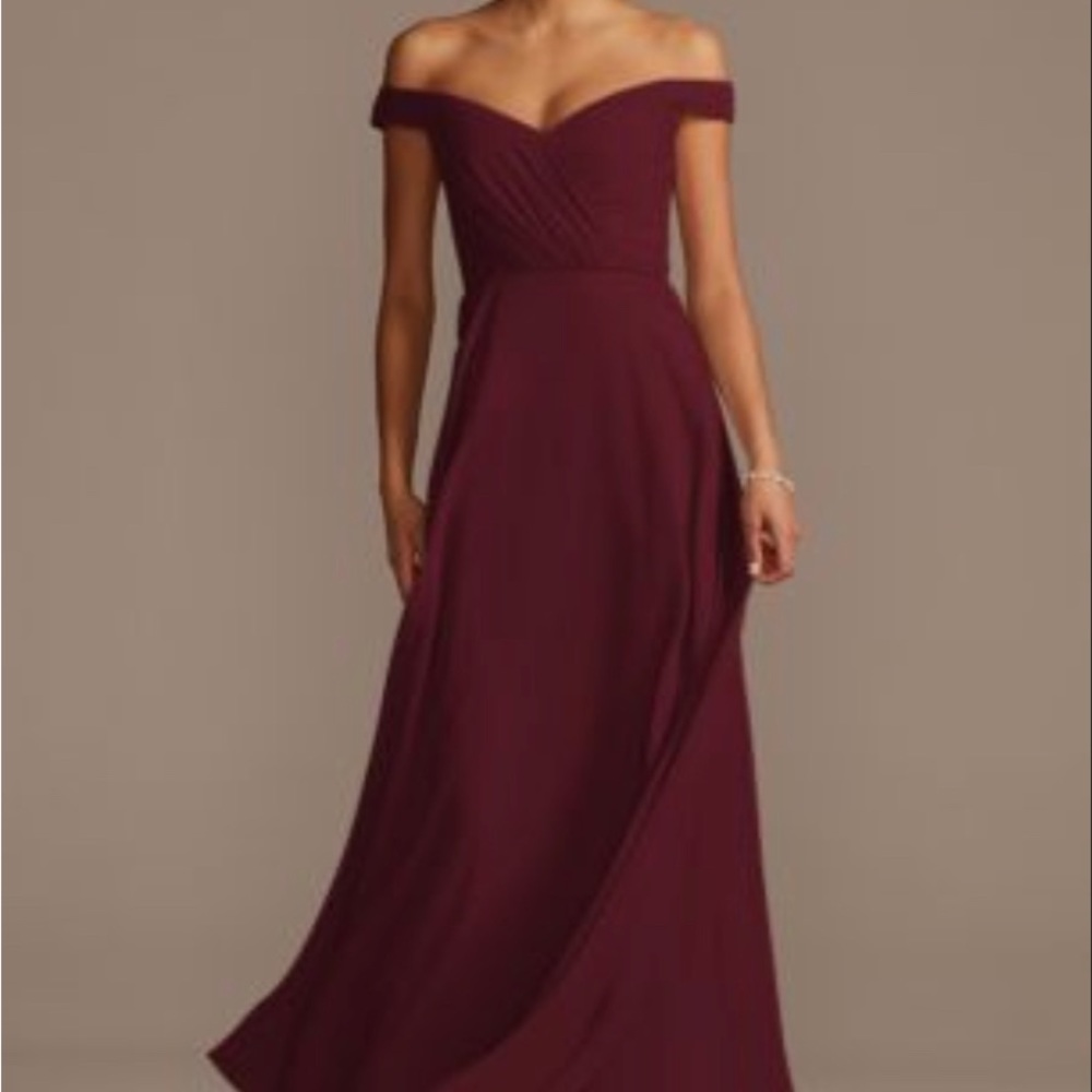 David’s Bridal wine colored dress